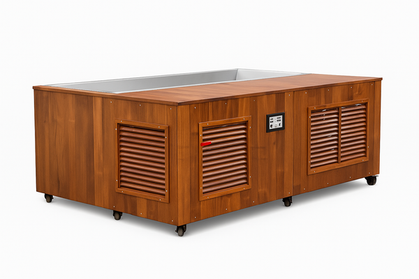 Cold Plunge Tub Built for Daily Recovery, Cedar Cabinet, Stainless Steel Basin, 1.5 HP Chiller