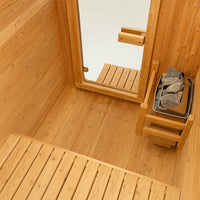 2-Person Dry Heat Sauna Built to Transform Home Recovery, Canadian Cedar, Finnish 6kW Stove, 95°C Range