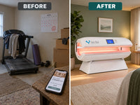 Red Light Therapy Capsule Designed for Full Body Wellness, 12000 LEDs, high-quality Output, Clamshell Design — Before & After